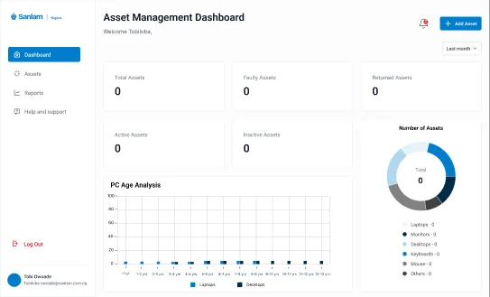 Asset management dashboard