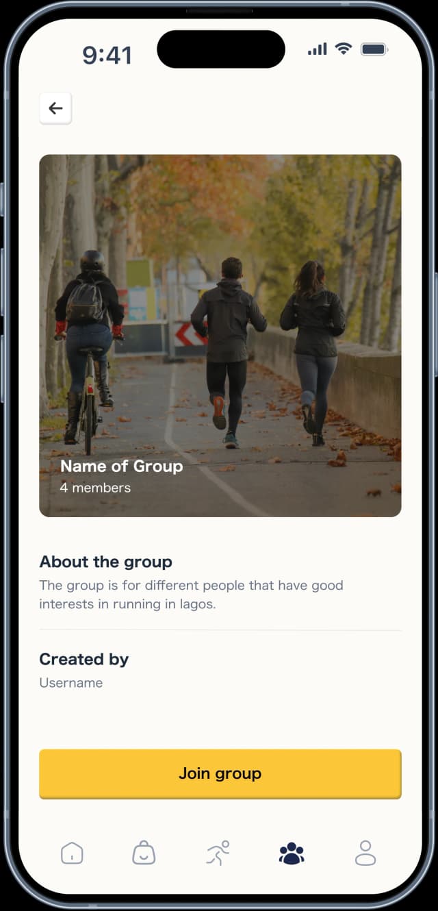 Joining a group created by another person.