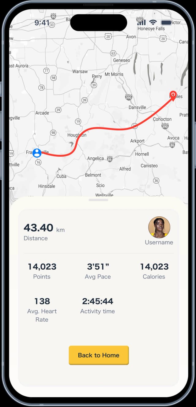 Run recorded & the path recorded.